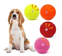MRYCZ FYRHD Tennis Ball Dog Toys 4 Pack - 4-Inch Durable and Safe Dog Ball, Sound Output from The Large Tennis Balls for Dogs with Mesh Bag, Perfect for Indoor and Outdoor Play
