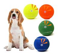 MRYCZ FYRHD Tennis Ball Dog Toys 4 Pack - 4-Inch Durable and Safe Dog Ball, Sound Output from The Large Tennis Balls for Dogs with Mesh Bag, Perfect for Indoor and Outdoor Play