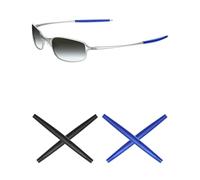 Mryok 2 Pair Replacement Earsocks Kits for Oakley Square Wire 2 (2014) - Blue & Black