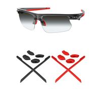 Mryok 2 Pair Replacement Earsocks Nosepieces Kits for Oakley Bisphaera OO9400 - Red & Black