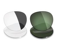 Mryok 2 Pairs Replacement Lenses Compatible with Ray-Ban Meta Headliner RW4009 50mm - Eclipse Grey Photochromic & Grey Green
