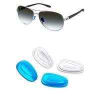 Mryok 2 Pairs Replacement Nosepieces Nosepads for Oakley Gauge 3.1/6/8 M/8 L Sunglass - Clear & Dark Blue