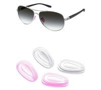 Mryok 2 Pairs Replacement Nosepieces Nosepads for Oakley Gauge 3.1/6/8 M/8 L Sunglass - Clear & Light Purple