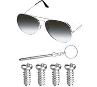 Mryok 2 Pairs Replacement Screws for Ray-Ban Aviator RB3025 / RB3267 / RB3293 / RB3362 Sunglass - Sliver