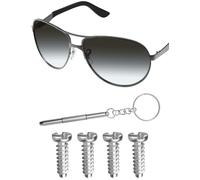 Mryok 2 Pairs Replacement Screws for Ray-Ban RB3386 / RB3445 / RB3393 Sunglass - Sliver Flat Phillips