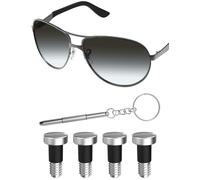 Mryok 2 Pairs Replacement Screws for Ray-Ban RB3386 / RB3445 / RB3393 Sunglass - Sliver Flat Slotted