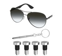 Mryok 2 Pairs Replacement Screws for Ray-Ban RB8313 / RB3483 / RB3364 / RB3549 / RB3569 Sunglass - Sliver Flat Slotted