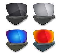 Mryok 4 Pair Polarized Replacement Lenses for Oakley Eyepatch 2 Sunglass - Stealth Black/Fire Red/Ice Blue/Silver Titanium