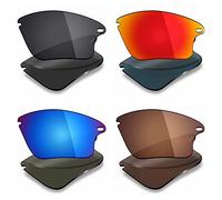 Mryok 4 Pair Polarized Replacement Lenses for Oakley Fast Jacket XL Sunglass - Stealth Black/Fire Red/Ice Blue/Bronze Brown