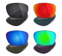 Mryok 4 Pair Polarized Replacement Lenses for Oakley Hijinx Sunglass - Stealth Black/Fire Red/Ice Blue/Emerald Green