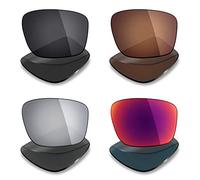 Mryok 4 Pair Polarized Replacement Lenses for Oakley Mainlink Sunglass - Stealth Black/Bronze Brown/Silver Titanium/Midnight Sun