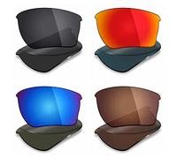 Mryok 4 Pair Polarized Replacement Lenses for Oakley Quarter Jacket Sunglass - Stealth Black/Fire Red/Ice Blue/Bronze Brown