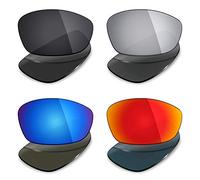 Mryok 4 Pair Polarized Replacement Lenses for Oakley Straight Jacket 2007 Sunglass - Stealth Black/Fire Red/Ice Blue/Silver Titanium