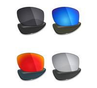 Mryok 4 Pairs Polarized Replacement Lenses for Oakley Gibston XL Sunglass - Stealth Black/Fire Red/Ice Blue/Silver Titanium