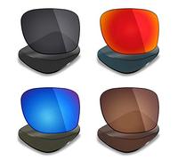 Mryok 4 Pairs Polarized Replacement Lenses for Ray-Ban Meta Wayfarer RW4006 50mm Sunglass - Stealth Black/Fire Red/Ice Blue/Bronze Brown