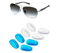 Mryok 4 Pairs Replacement Nosepieces Nosepads for Oakley Gauge 3.1/6/8 M/8 L Sunglass - Clear & Dark Blue