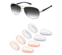 Mryok 4 Pairs Replacement Nosepieces Nosepads for Oakley Gauge 3.1/6/8 M/8 L Sunglass - Clear & Light Orange