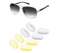 Mryok 4 Pairs Replacement Nosepieces Nosepads for Oakley Gauge 3.1/6/8 M/8 L Sunglass - Clear & Light Yellow