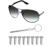 Mryok 4 Pairs Replacement Screws for Ray-Ban RB3386 / RB3445 / RB3393 Sunglass - Sliver Flat Phillips
