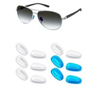 Mryok 6 Pairs Replacement Nosepieces Nosepads for Oakley Gauge 3.1/6/8 M/8 L Sunglass - Clear & Dark Blue