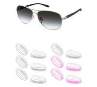 Mryok 6 Pairs Replacement Nosepieces Nosepads for Oakley Gauge 3.1/6/8 M/8 L Sunglass - Clear & Light Purple