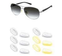 Mryok 6 Pairs Replacement Nosepieces Nosepads for Oakley Gauge 3.1/6/8 M/8 L Sunglass - Clear & Light Yellow