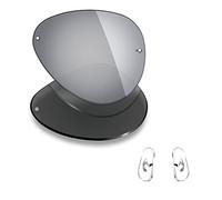 Mryok Polarized Replacement Lenses & Nose Pieces for Ray-Ban RB3449 59mm- Silver Titanium