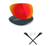 Mryok Polarized Replacement Lenses & Rubber Kits for Ray-Ban Cockpit RB3362 56mm - Fire Red