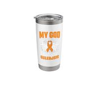 MS Awareness God Stronger Than Multiple Sclerosis Survivor Stainless Steel Insulated Tumbler
