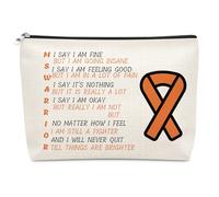 MS Awareness Makeup Bag Warrior Gift for MS Nurse Gifts Warrior Cosmetic Bag Survivor Fighter Present Multiple Sclerosis Awareness Inspirational Gift Christmas Birthday Present Zipper Pouch