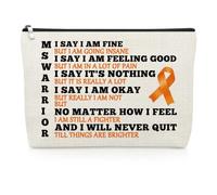 MS Awareness Makeup Bag Warrior Gifts for MS Cancer Fighters Cancer Survivor Present Get Well Soon Inspirational Gifts for Women Travel Zipper Pouch Recovery Christmas Birthday Present Cosmetic Bag
