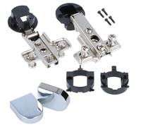 MS Beschläge Glass Door Pot Hinge 1 Pair, Diameter 26 mm, Shiny Chrome, Oval, Corner Stop