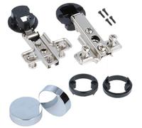 MS Beschläge Glass Door Pot Hinge 1 Pair Glass Door Hinges Diameter 26 mm Shiny Chrome Pot Hinge Cover Showcase Hinge Cabinet Hinge Furniture Hinge (Round, Corner Stop)