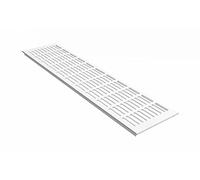 MS Beschläge Radiator Cover 130 mm Wide Aluminium Ventilation Grille White RAL9016 Powder-Coated Sheet 30 x 5 mm Holes Exhaust Air Supply Air Grille Traffic White (Length 600 mm)