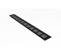 MS Beschläge Ventilation Grille Sheet Aluminium 60 mm x 400 mm in Black RAL 9005