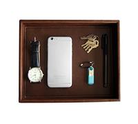 Ms.Box PU Leather Desktop Organizer, Storage Organizer (Brown1 Tray)