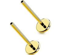 MS CUTE 20G/18G/16G Threadless G23 Titanium Silver Gold Replacement Post Bar Flat Back Stud Earrings for Nose Helix Cartilage Tragus Conch Lobe Labret Medusa Piercing Jewelry for Women Men, 20g 11mm