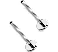 MS CUTE 20G/18G/16G Threadless G23 Titanium Silver Gold Replacement Post Bar Flat Back Stud Earrings for Nose Helix Cartilage Tragus Conch Lobe Labret Medusa Piercing Jewelry for Women Men, 18g 10mm