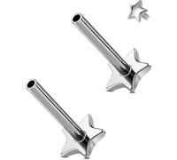 MS CUTE 20G/18G/16G Threadless G23 Titanium Silver Gold Replacement Post Bar Flat Back Stud Earrings for Nose Helix Cartilage Tragus Conch Lobe Labret Medusa Piercing Jewelry for Women Men, 16g 6mm