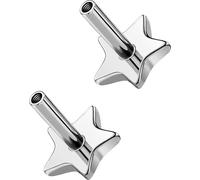 MS CUTE G23 Titanium Flat Back Post (Post Only), Threadless Push Pin & Internally Threaded, 16G/18G/20G, 4.5-14mm, Silver/Gold/Black, Round/Heart/Star/Flower Base for Nose, Helix, Tragus, 2pcs, 16g