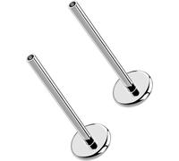 MS CUTE G23 Titanium Flat Back Post (Post Only), Threadless Push Pin & Internally Threaded, 16G/18G/20G, 4.5-14mm, Silver/Gold/Black, Round/Heart/Star/Flower Base for Nose, Helix, Tragus, 2pcs, 20g