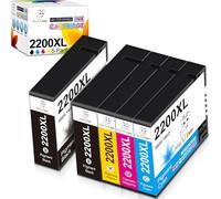 MS Deer PGI-2200XL Pigment Ink Cartridges Work with Maxify MB5320 MB5120 MB5020 iB4120 and iB4020 Printers (2 Pigment Black, 1 Cyan, 1 Magenta, 1 Yellow) 5-Pack