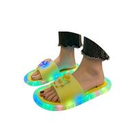MS Europe States Sandals Soft Sole Chain Flat Bottom Word Pattern Women Beach Sandals Stone Pattern, yellow, 5 UK