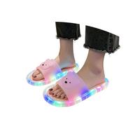 Ms Europe States Summer Soft Bottom Chain Flat Word Slippers Female Stone Pattern Beach Sandals Drag (7.5) Pink