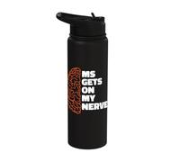 Ms Gets on My Nerves Multiple Sclerosis Awareness Men Women Stainless Steel Insulated Water Bottle