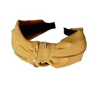 Ms. Hairband in Phnom Penh Scarf has a Simple Knot in Solid Colour and a Wide Brim Headband for Washing the Face Sweatband Kids Football (Yellow, One Size)