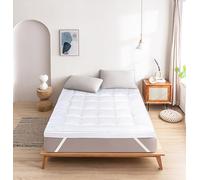 MS LINEN UK Super King Mattress Topper - 10 cm Thick Mattress Topper Super King Bed | Anti Allergic | Machine Washable | Superking Mattresses Toppers with Anchor Corner Straps