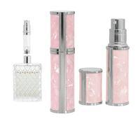 Ms Lovely Travel Perfume Atomizer Bottle - 5ml Refillable Mini Spray for Purse, TSA Approved Portable Fragrance Dispenser, Leak-Proof Metal Design for Women, 2. Pink with Silver, 0.2 Ounces