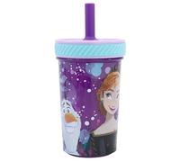 ms móvil shop Frozen 370 ml Children's Cup | PP Cup with Silicone Straw and SmartGrip Base | Purple Anti-Spill Design | Lightweight, Reusable, BPA-Free | Ideal for Girls from 2 Years
