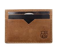 ms móvil shop Official Barcelona FC Leather Card Holder | Stylish and Compact | 10 x 7 cm | Licensed Product | with Gift Box | Perfect for Barca Fans, Brown Brown, De Mano,